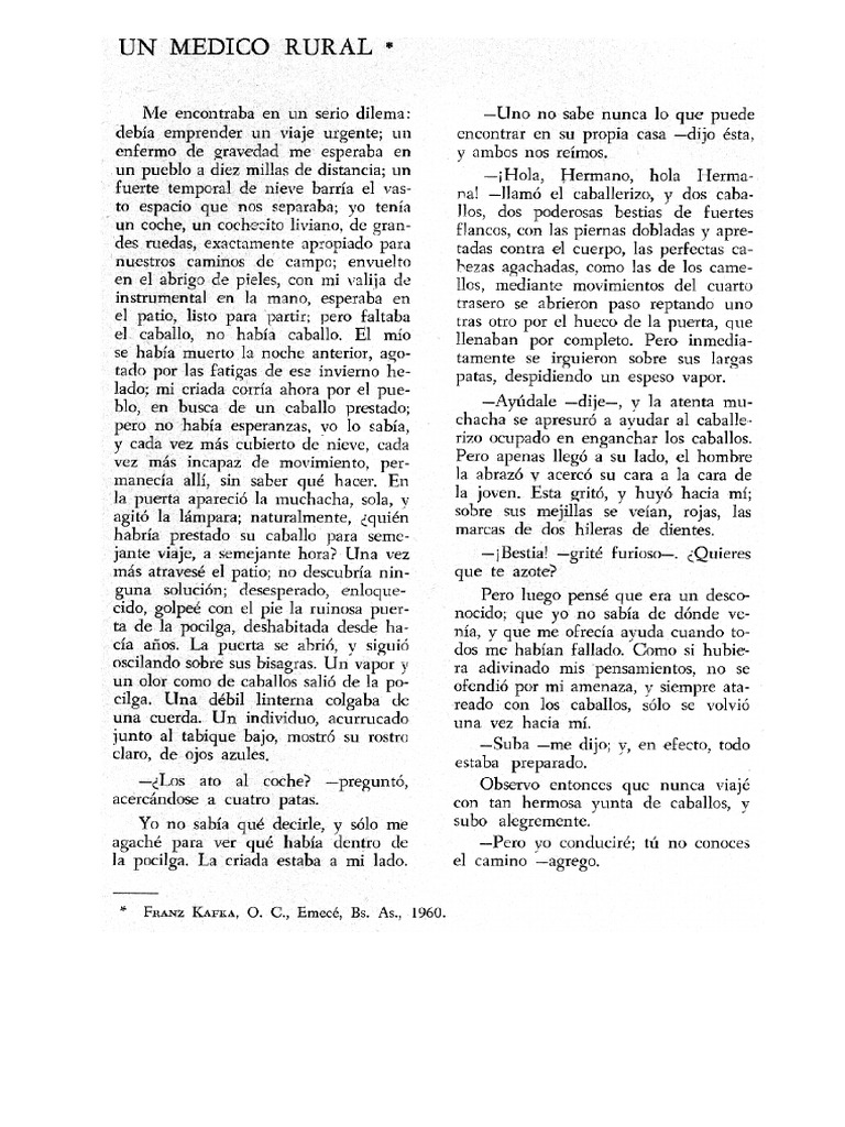 Un Medico Rural | PDF | Franz Kafka
