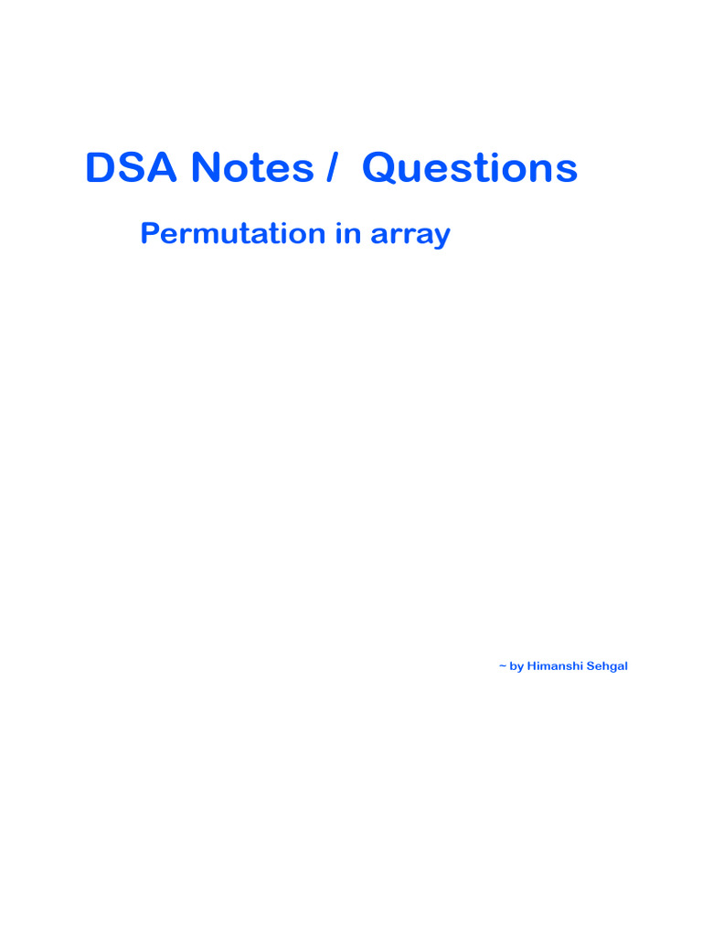 Permutations in Array | PDF