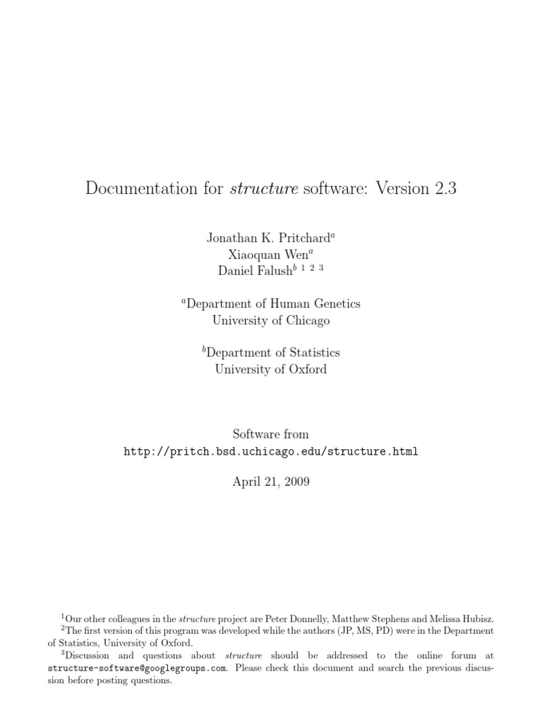 Structure Doc | PDF | Genetic Linkage | Genetics