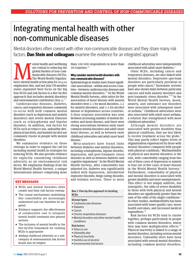MD y NCD | PDF | Mental Disorder | Non Communicable Disease