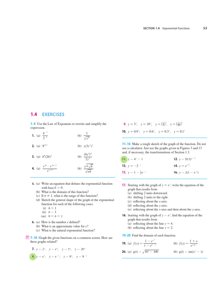 1.4 | PDF | Function (Mathematics) | Exponential Function