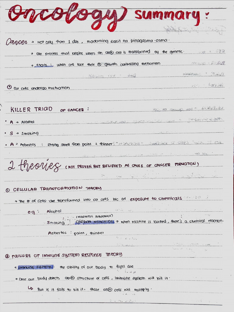 Onco Notes | PDF