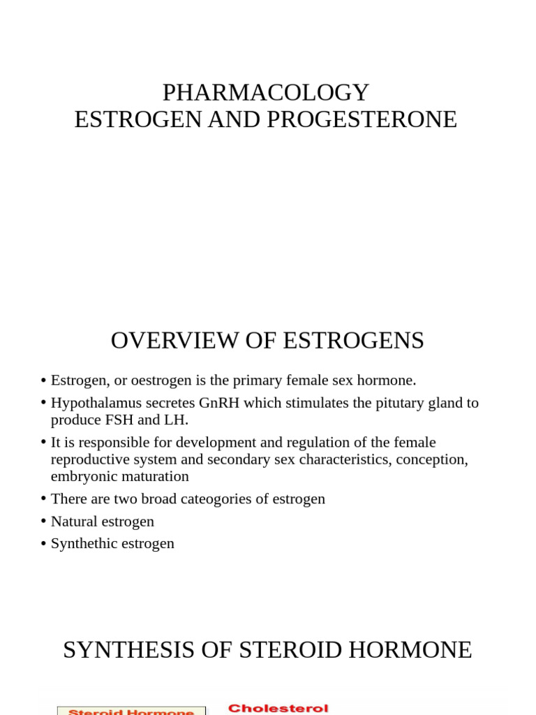 Pharmocology estrogen progesterone | PDF | Estrogen | Estradiol
