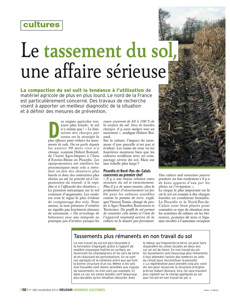 Impact de la compaction des sols agricoles | PDF | Sol (pédologie ...