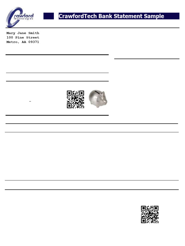 Bank Statement Template 09 | PDF | Qr Code | Payments