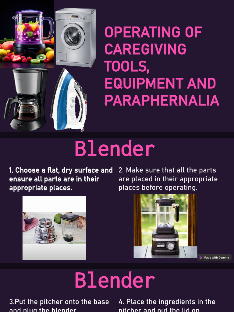 Operating of Caregiving Tools Equipment and Paraphernalia | PDF ...