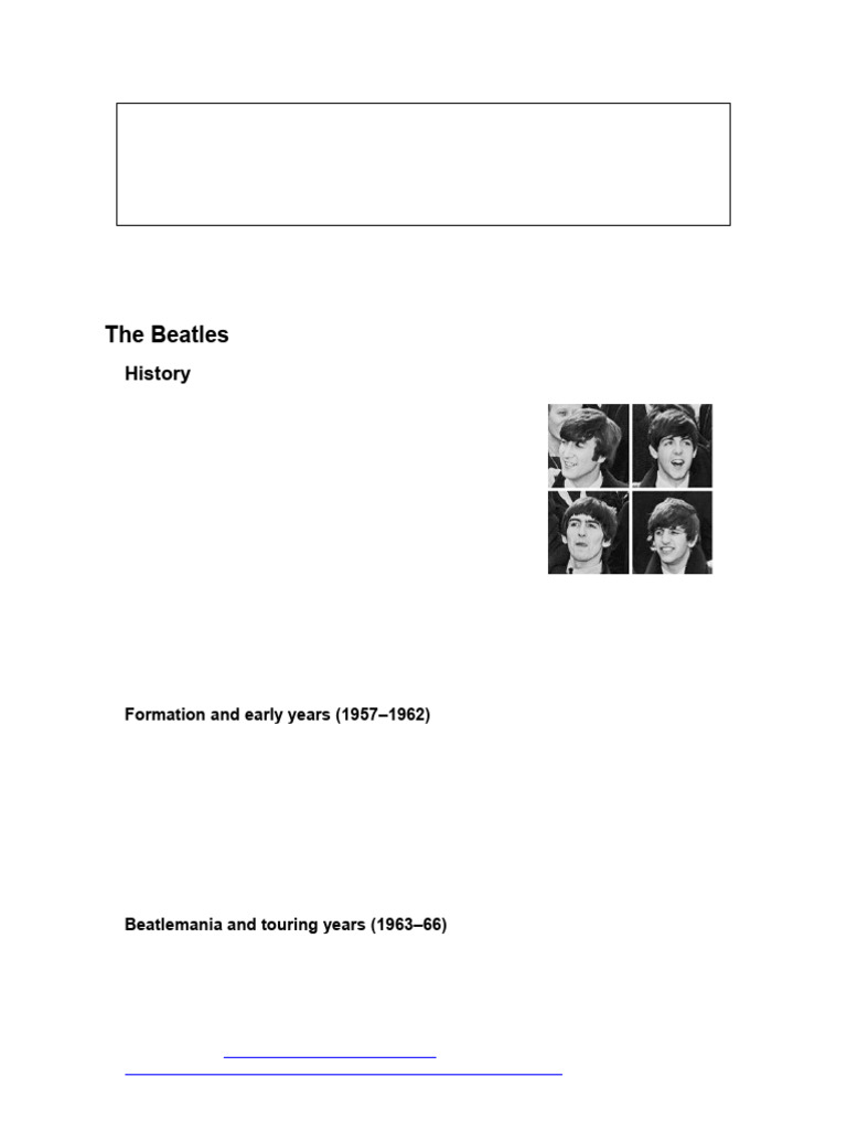 The Beatles: History and Influence | PDF | The Beatles | Paul Mc Cartney