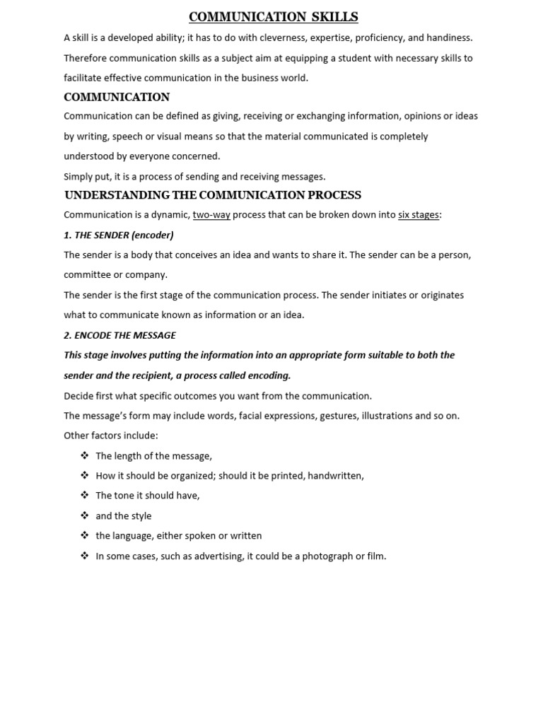 Effective Communication Skills Guide | PDF | Communication | Information