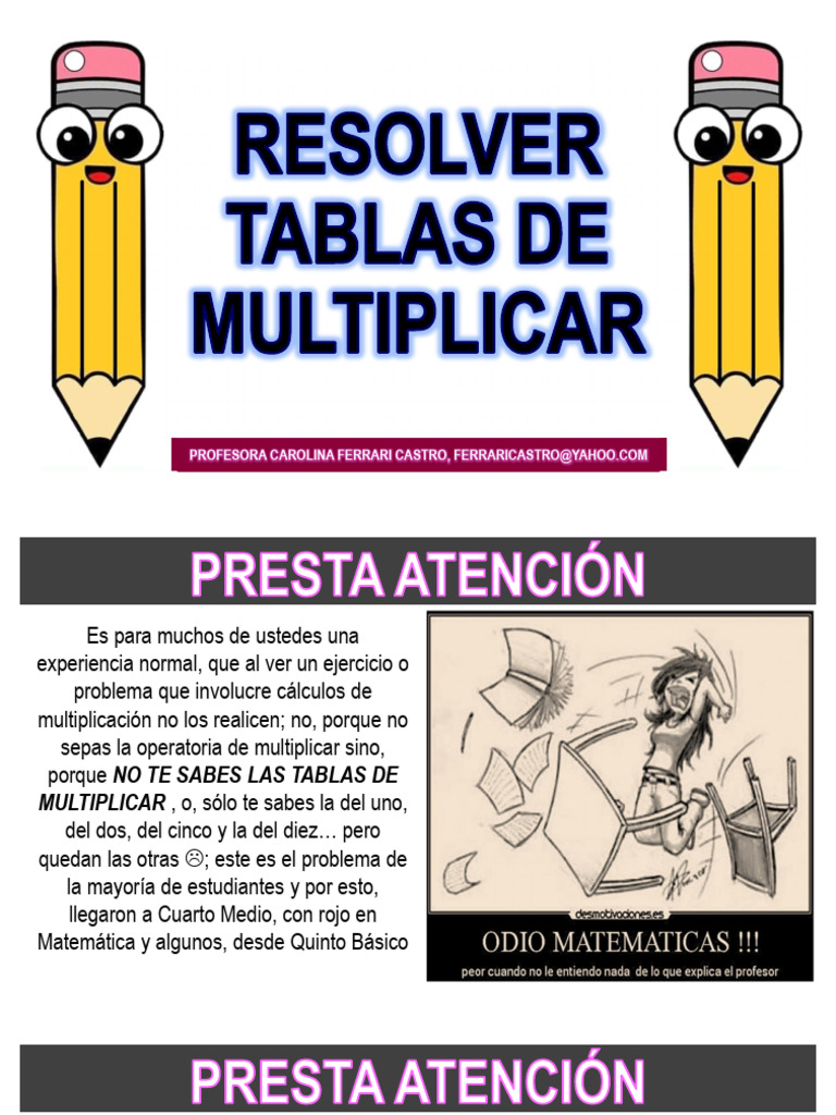 Métodos Alternativos Para Aprender Tablas De Multiplicar Pdf 