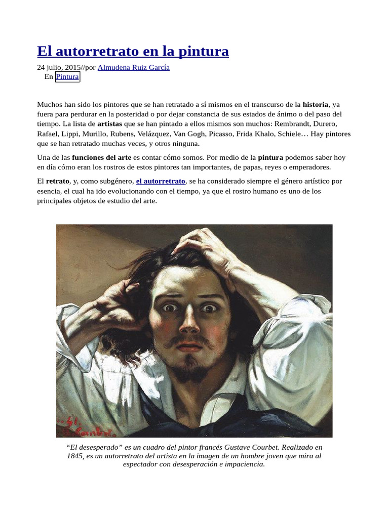 Autorretrato PT 2 | PDF | Pinturas | Las artes