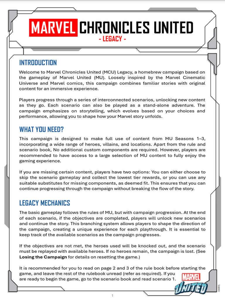 Resetting Your MCU Legacy Campaign | PDF | Hero