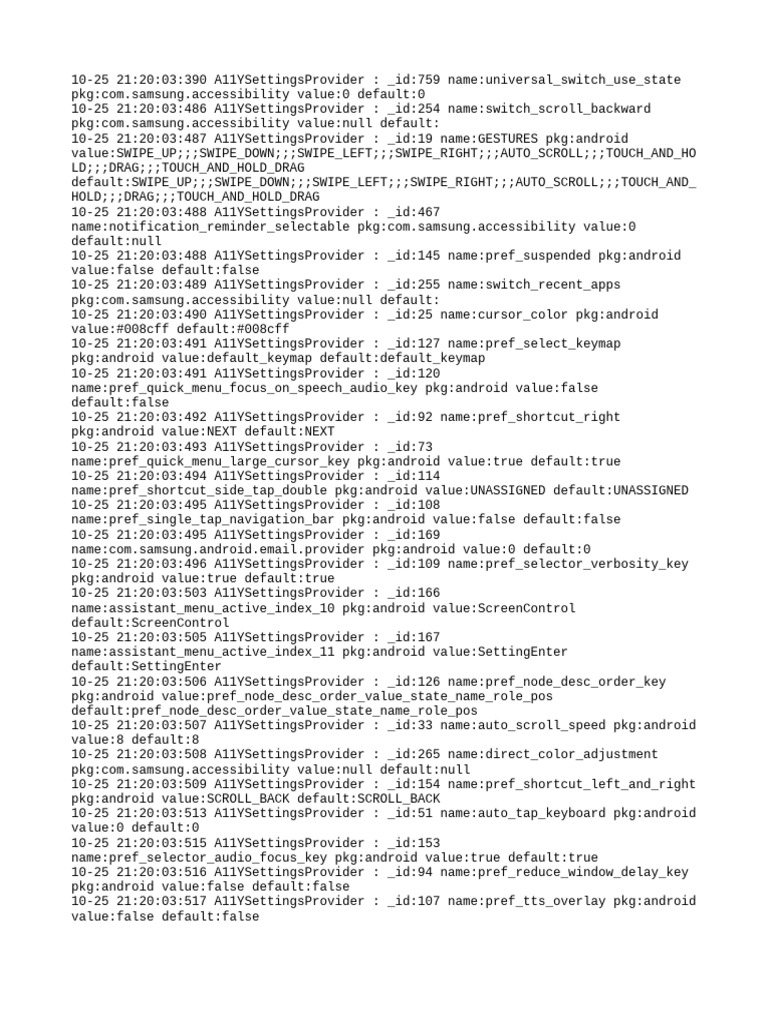 Samsung Accessibility Settings Log | PDF | Mobile Phones | Free Mobile ...