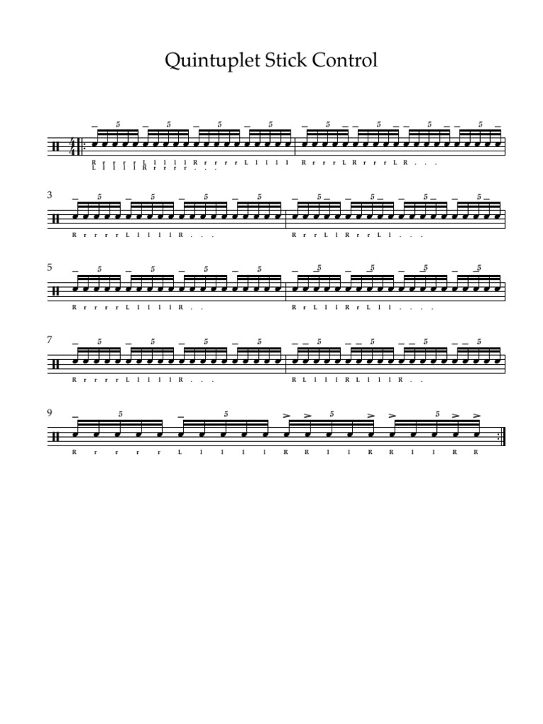 5-Let Stick Control - Full Score | PDF