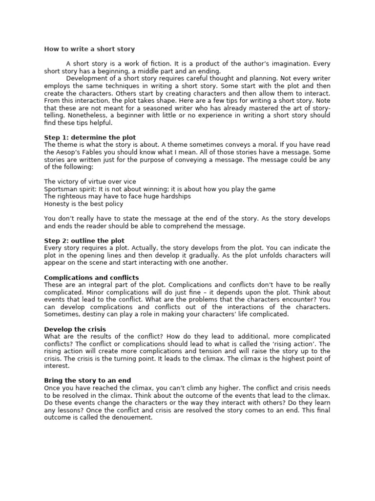 How To Write A Short Story | PDF | Plot (Narrative)