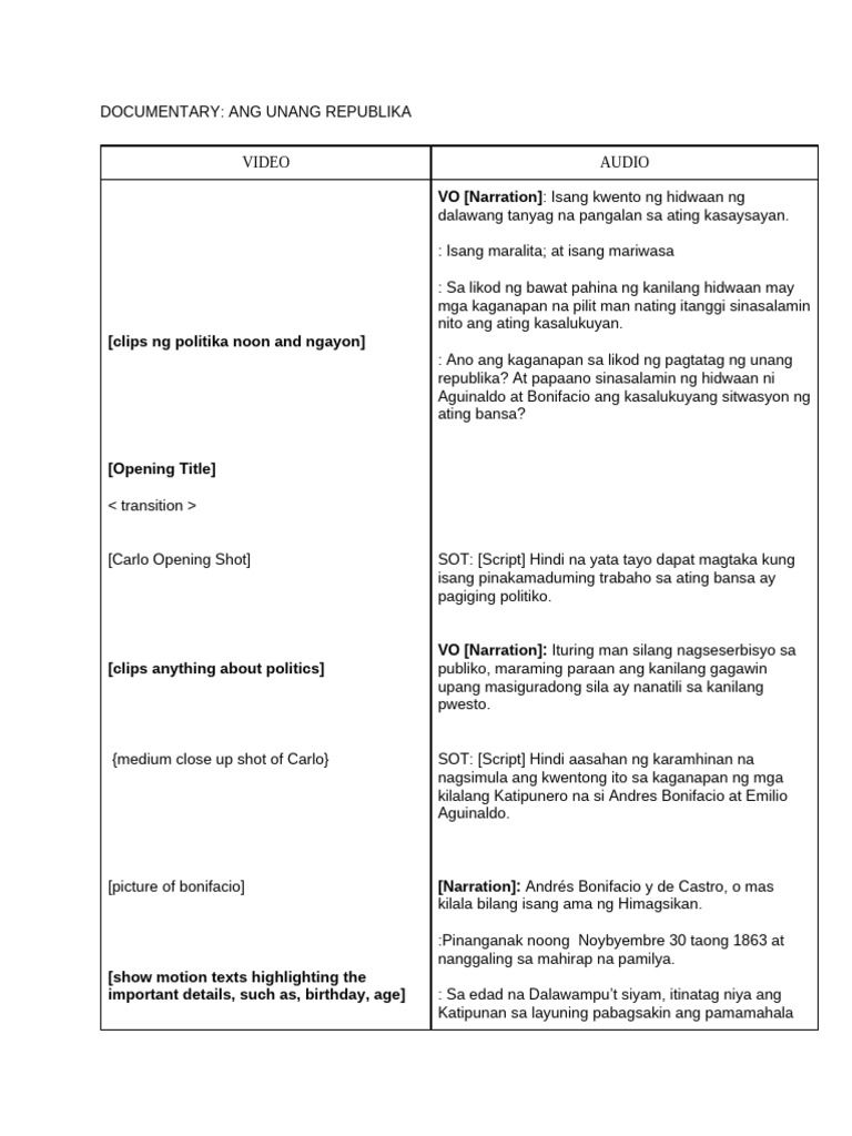 Script Documentary Guide | PDF