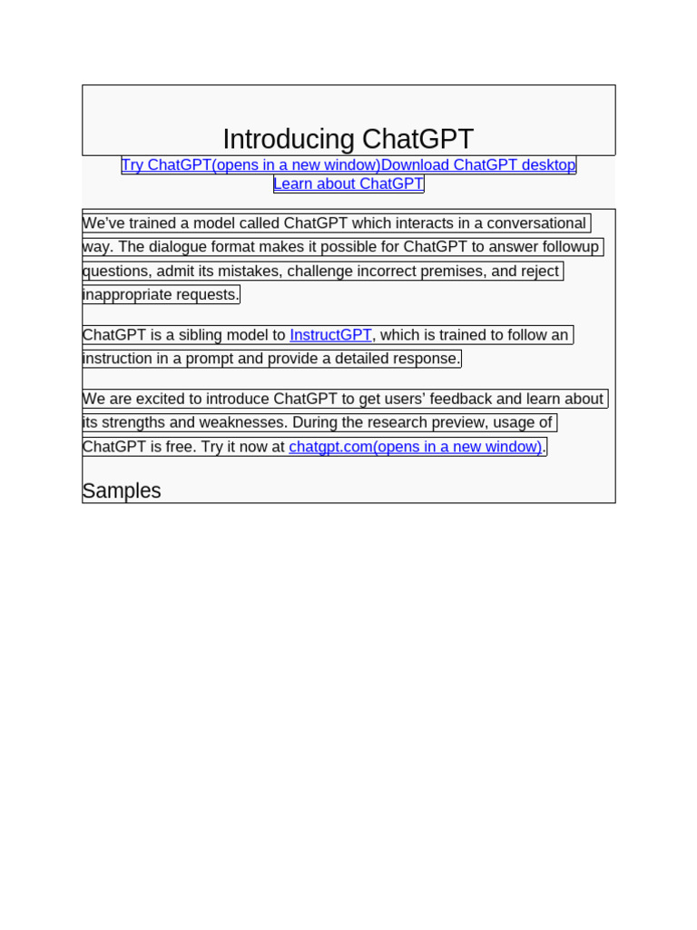 Introducing ChatGPT | PDF