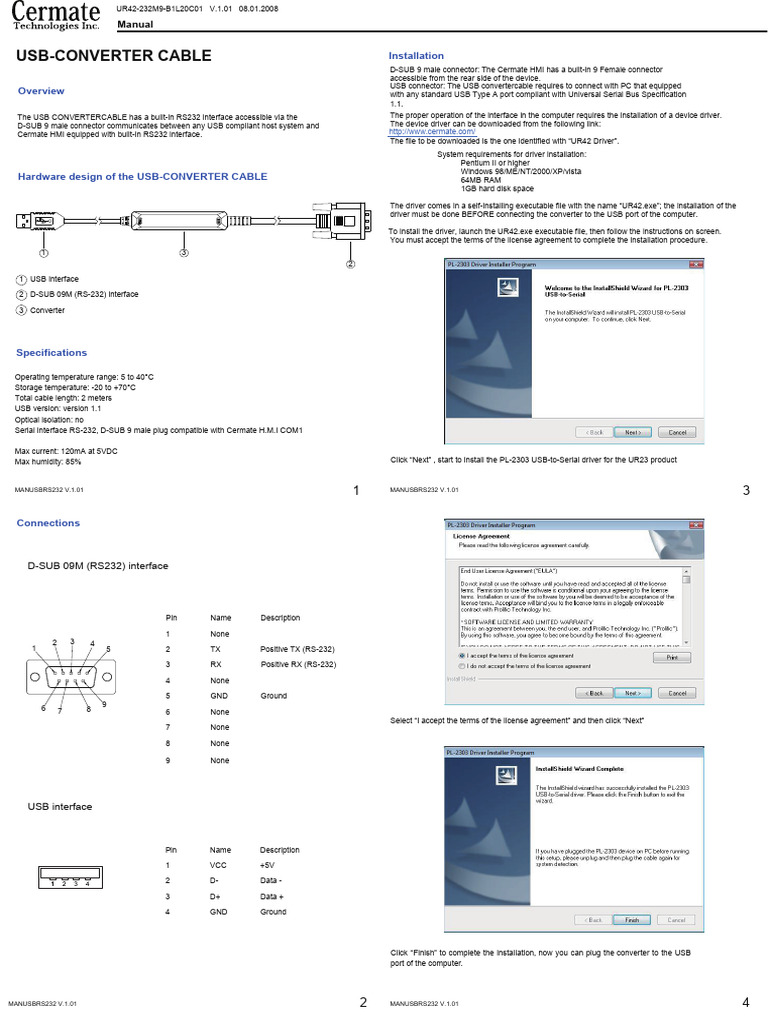 USB Converter Cable Installation Guide | PDF | Usb | Device Driver