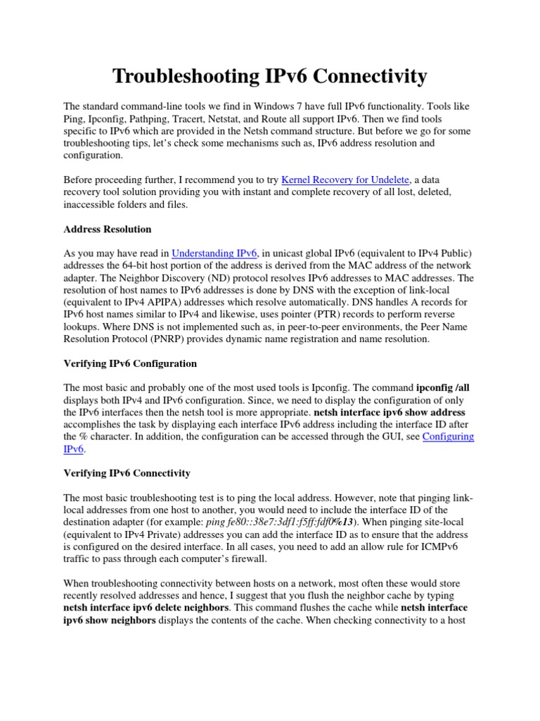 Testing IPv6 Connectivity with Google | PDF | I Pv6 | Network Protocols