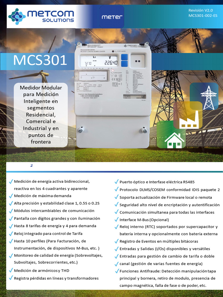 Manual MCS301 Metcom en Español | PDF | Ingenieria Eléctrica | Electricidad