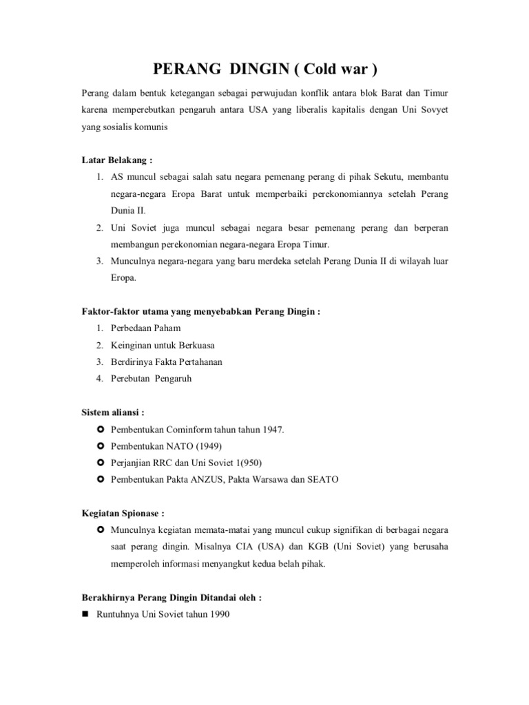 Makalah Perang Dingin Pdf