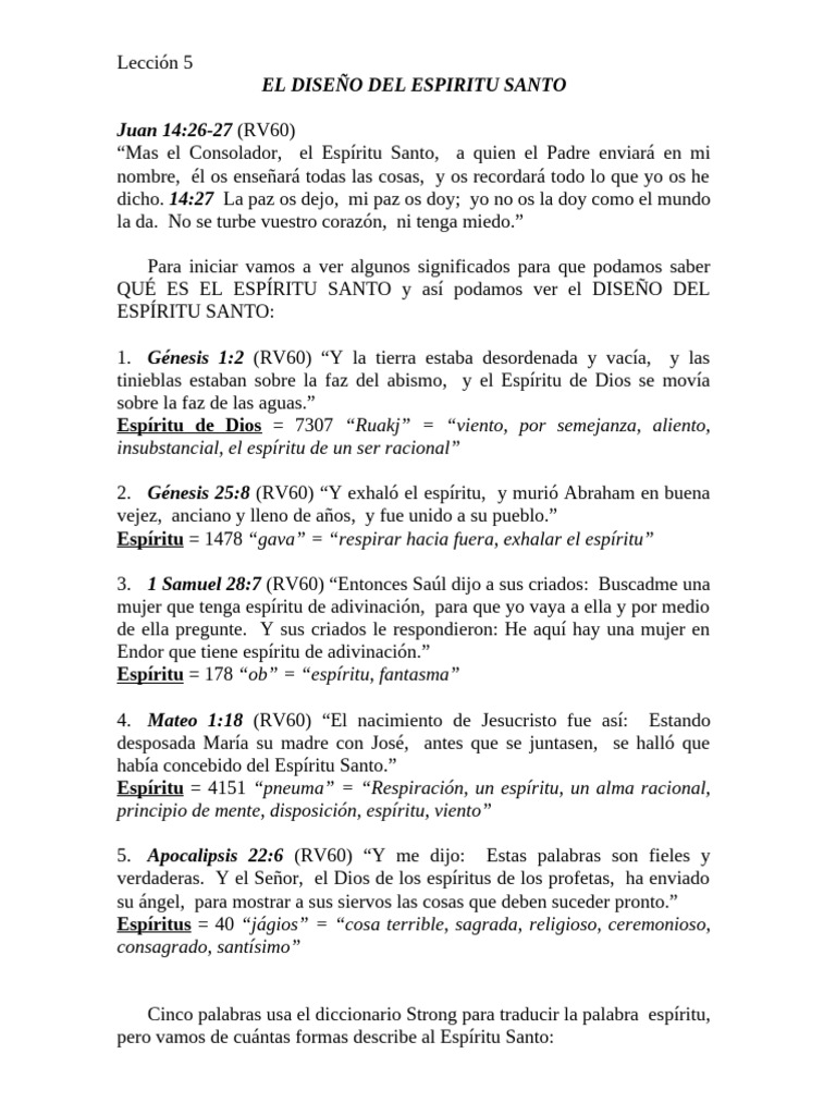 Lec.5 El Diseño Del Espiritu Santo | PDF | Cristo (título) | espíritu Santo