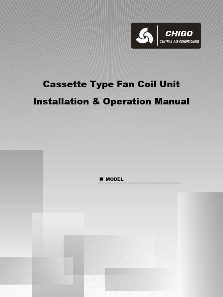 Cassette Fan Coil Unit Manual | PDF | Screw | Pipe (Fluid Conveyance)