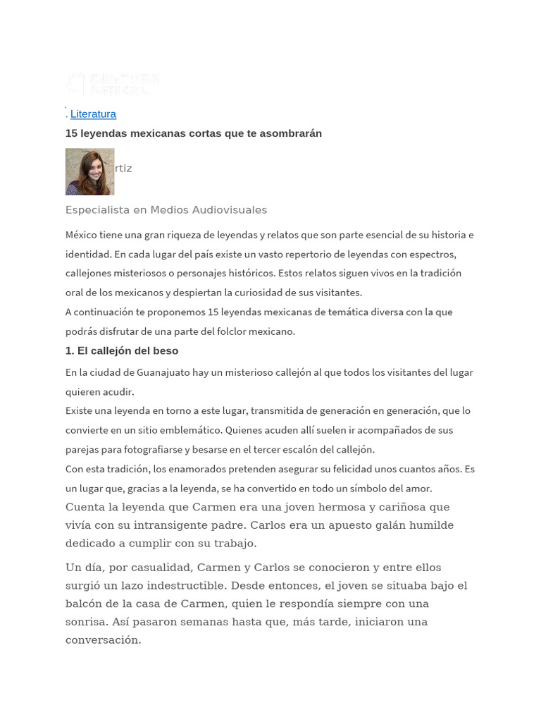 15 Leyendas Mexicanas Cortas Asombrosas | PDF | Clásicos