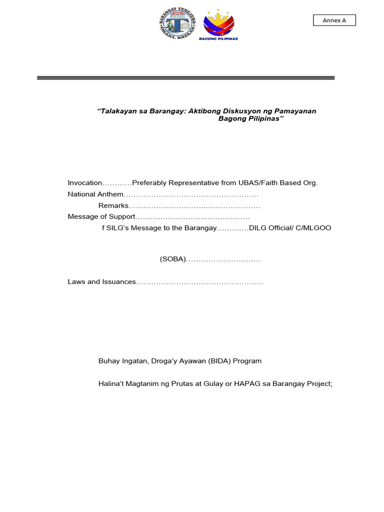 Annex A Programme Template | PDF