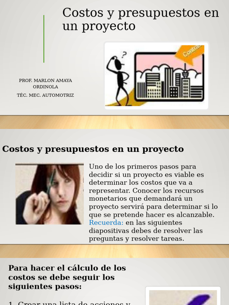Costos y Presupuestos en Proyectos | PDF | Presupuesto | Economias