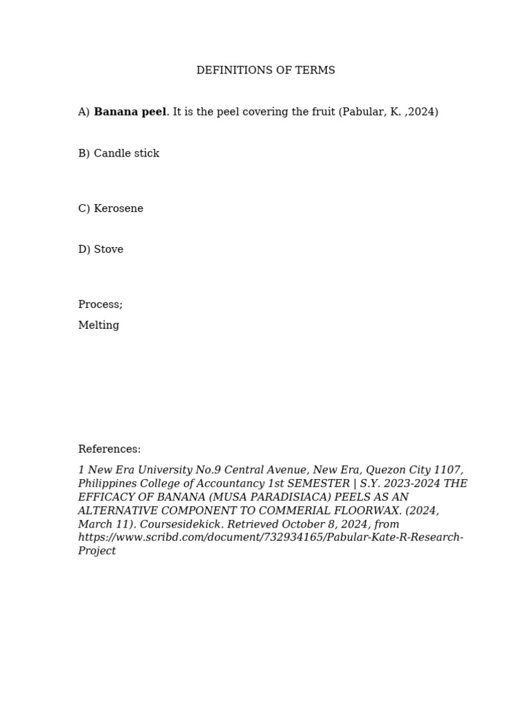 Definitions of Terms | PDF | Science & Mathematics