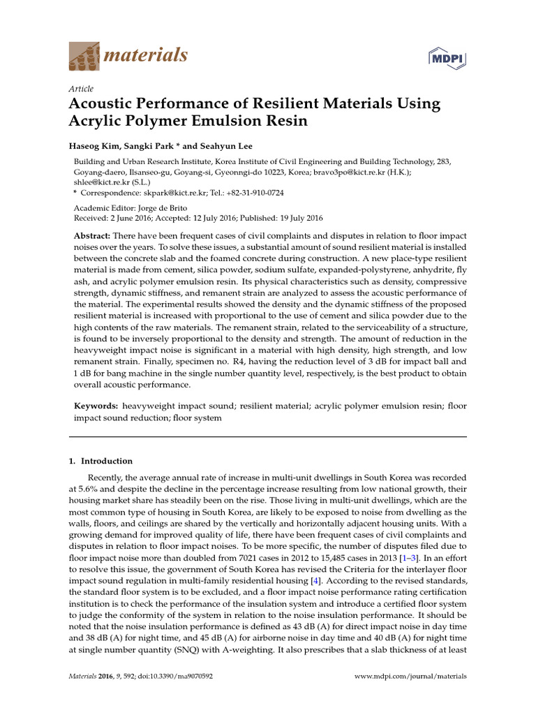 Image showcasing Acoustic Performance MaterialsOpen Access | PDF | Concrete | Mortar ...
