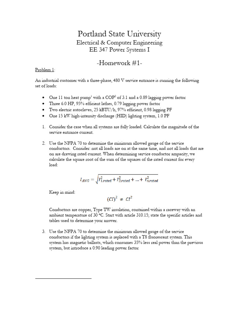 Hw 1 Pdf Electrical Conductor Electrical Engineering