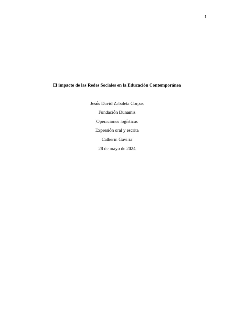 El Impacto de Las Redes Sociales en La Educación Contemporánea | PDF ...