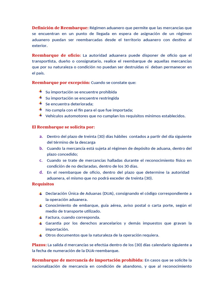 Guía sobre el Reembarque Aduanero | PDF | aduana