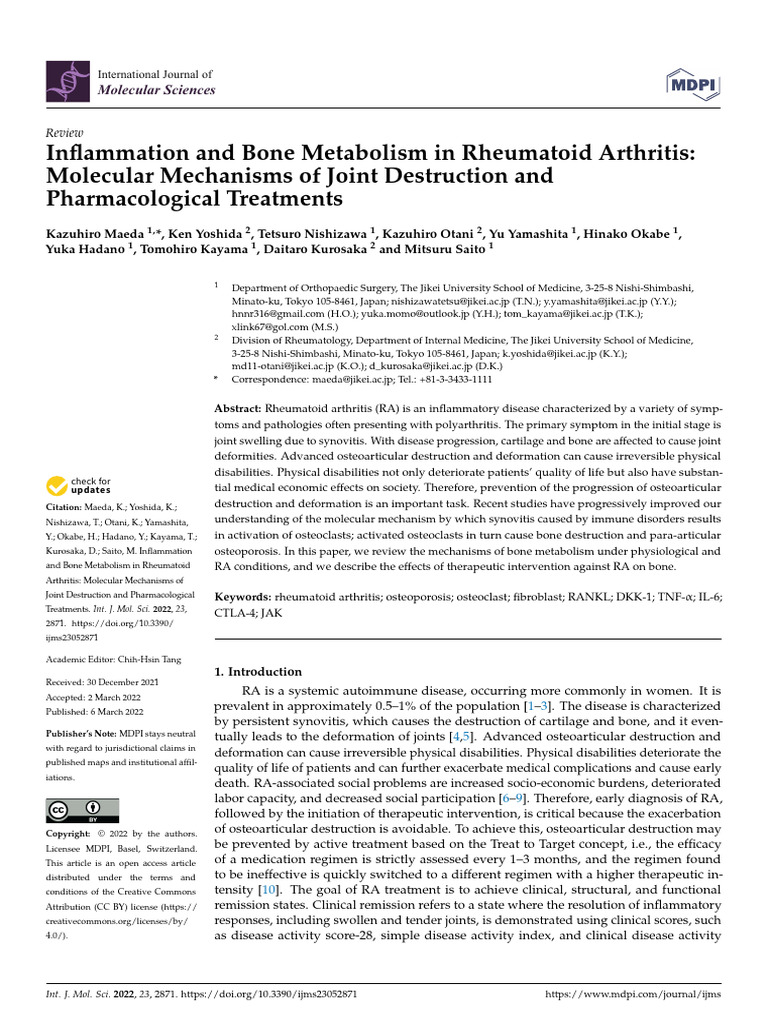 Ra Osteoporosis | PDF | Bone | Osteoblast