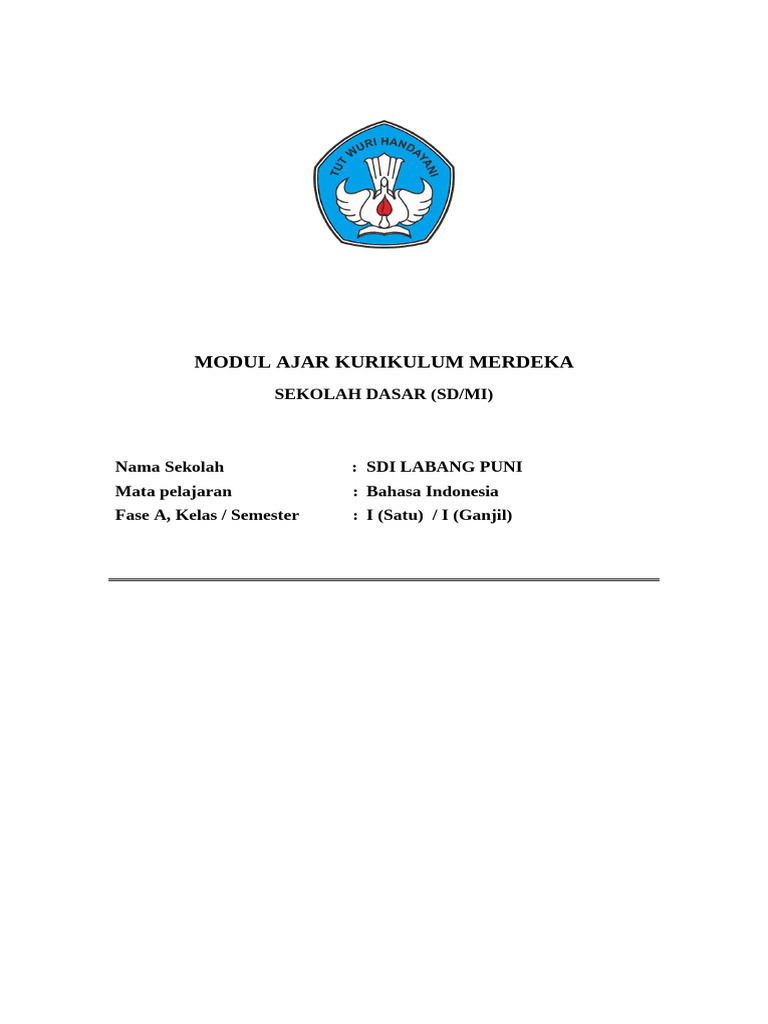 Modul Ajar Bahasa Indonesia SD Fase A | PDF | Karier & Perkembangan ...