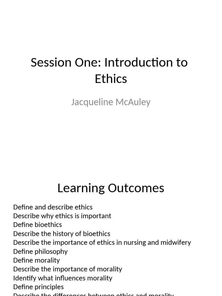 Ethics Introduction Jak | PDF | Morality | Bioethics