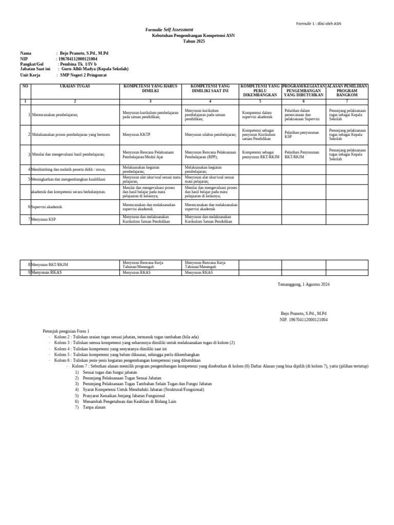 Pengembangan Kompetensi ASN 2025 | PDF