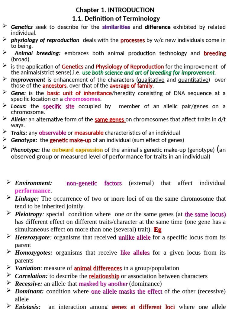 Chapter 1 Breeding Final | PDF | Dominance (Genetics) | Allele