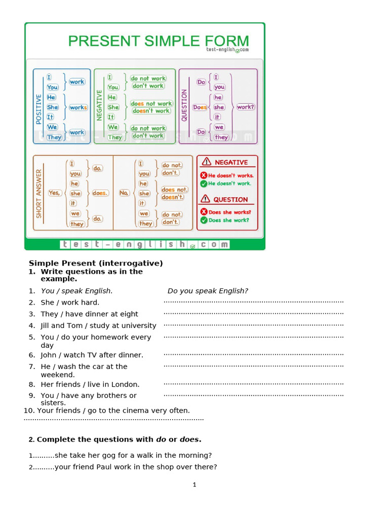 Interrogative Form | PDF | Language Arts & Discipline | Foreign ...