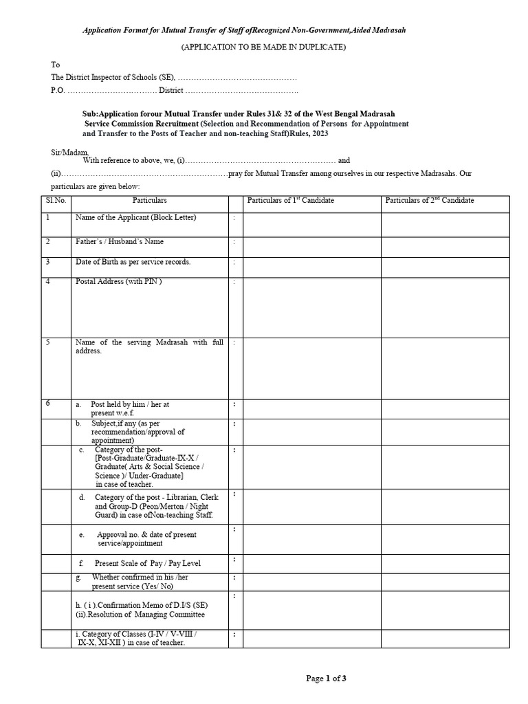 m Trf Appl Format | PDF | Government
