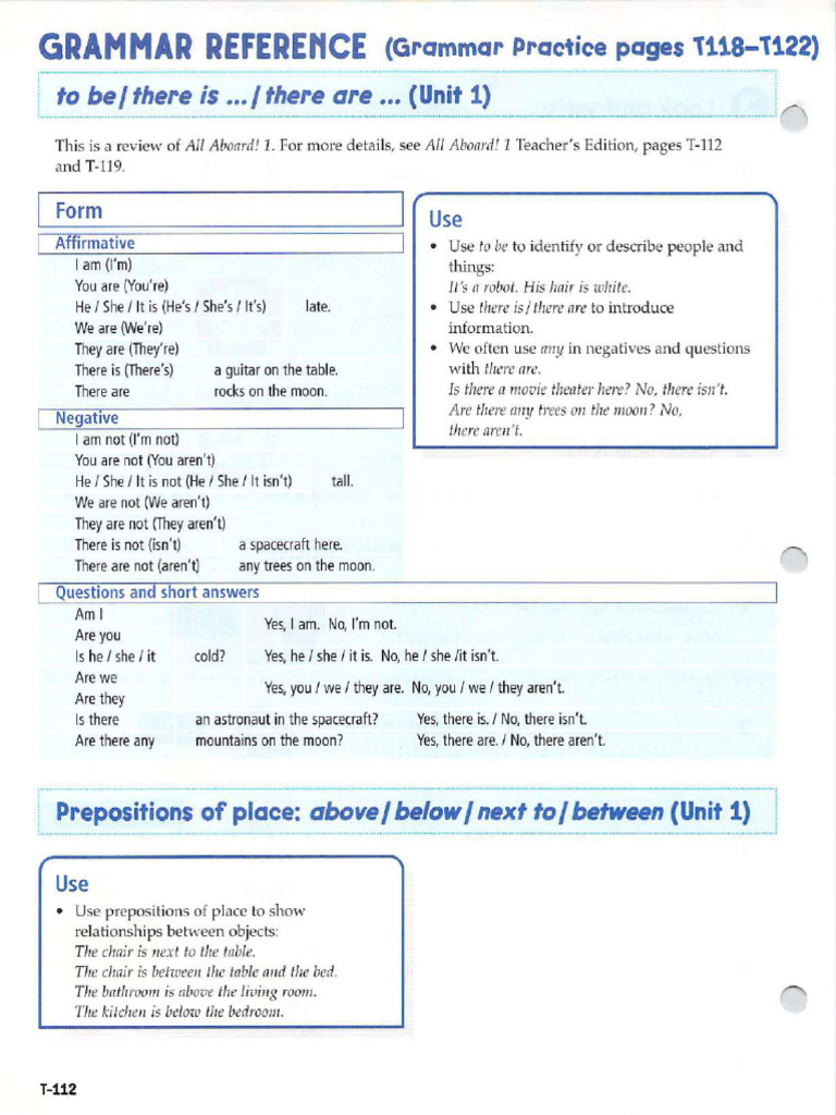 All Aboard 2 Teacher's Book - Grammar Reference | PDF