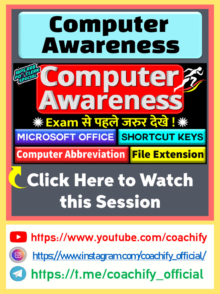 Computer Awareness Session Video | PDF