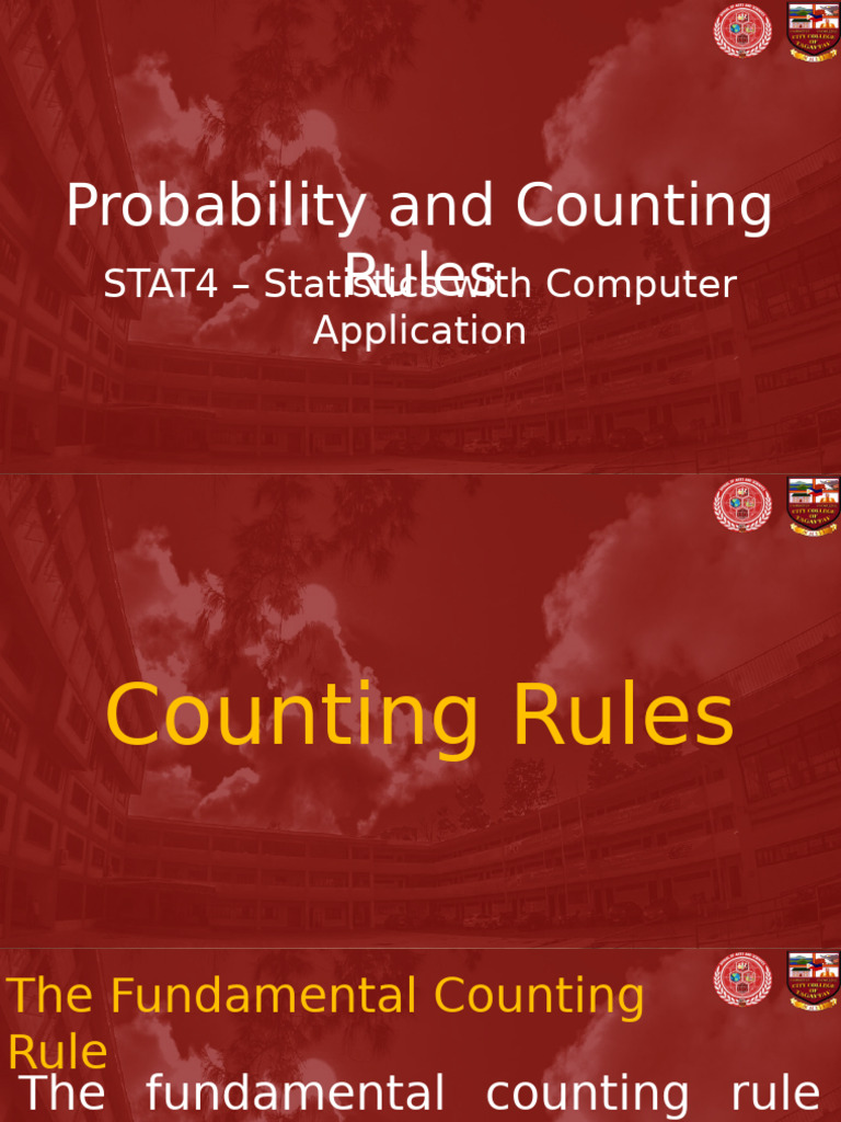 STAT4 Probability and Counting Rules | PDF | Variance | Probability