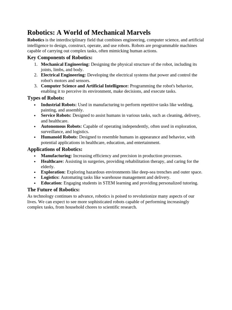 Robotics 123 | PDF