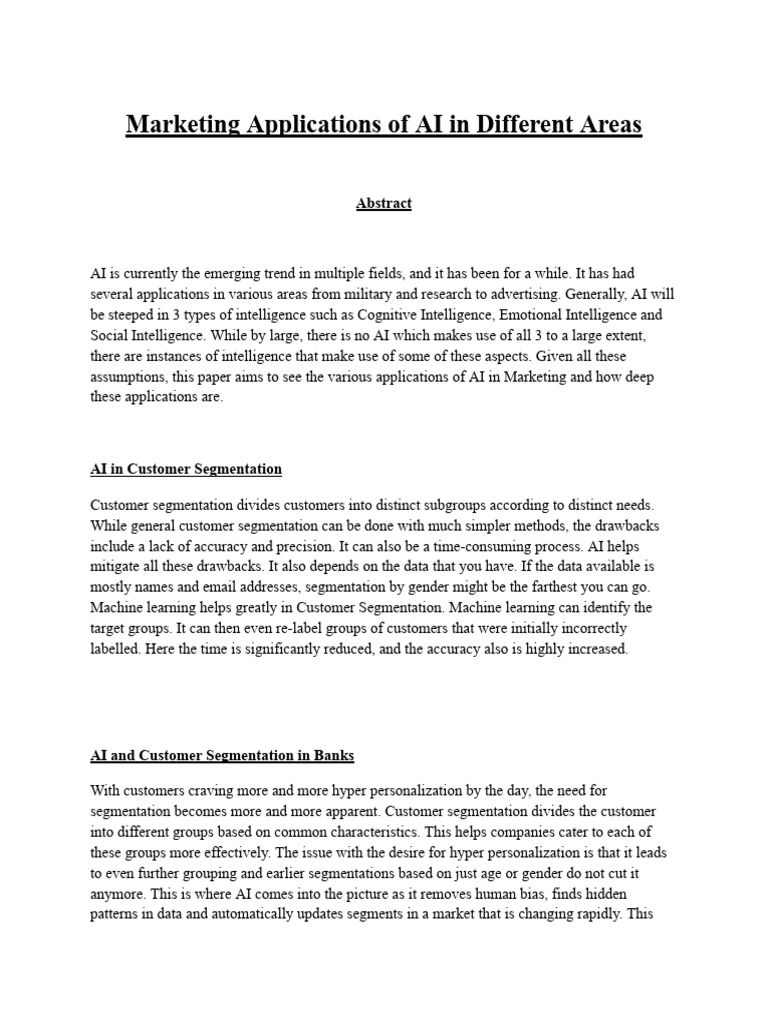 AI Marketing Applications Explained | PDF | Artificial Intelligence ...