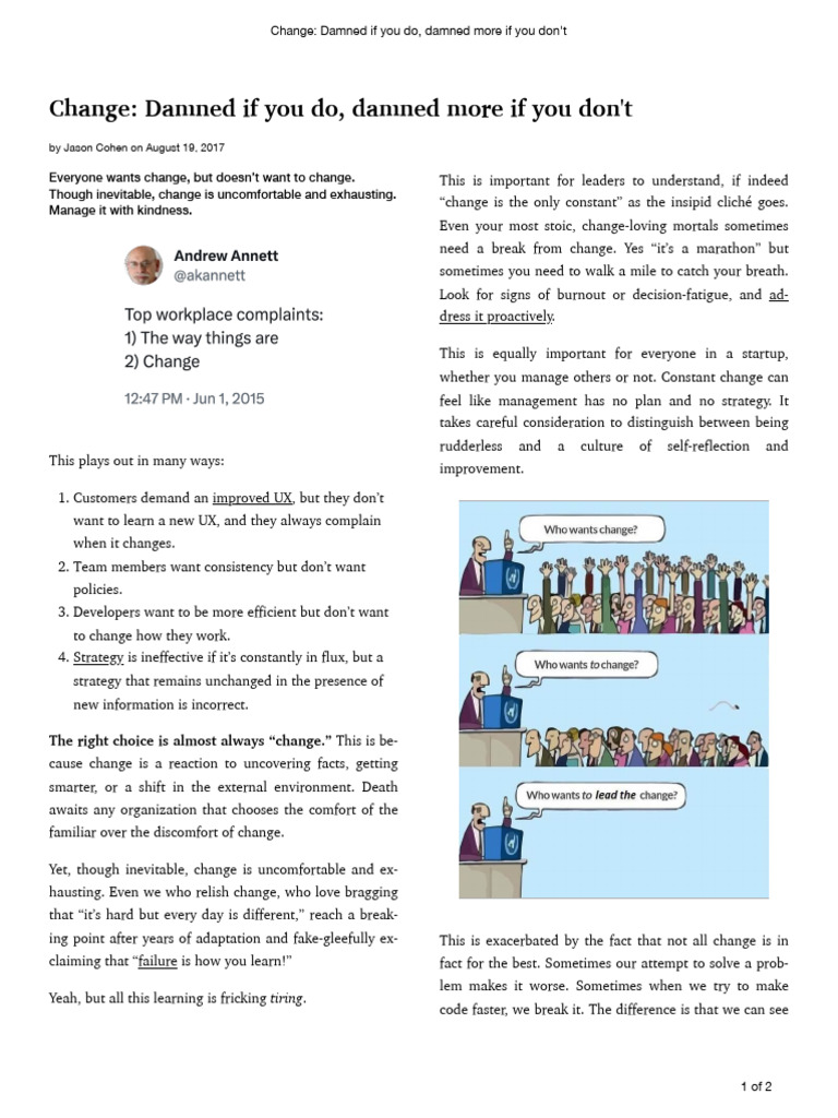 Embracing Change in Organizations | PDF