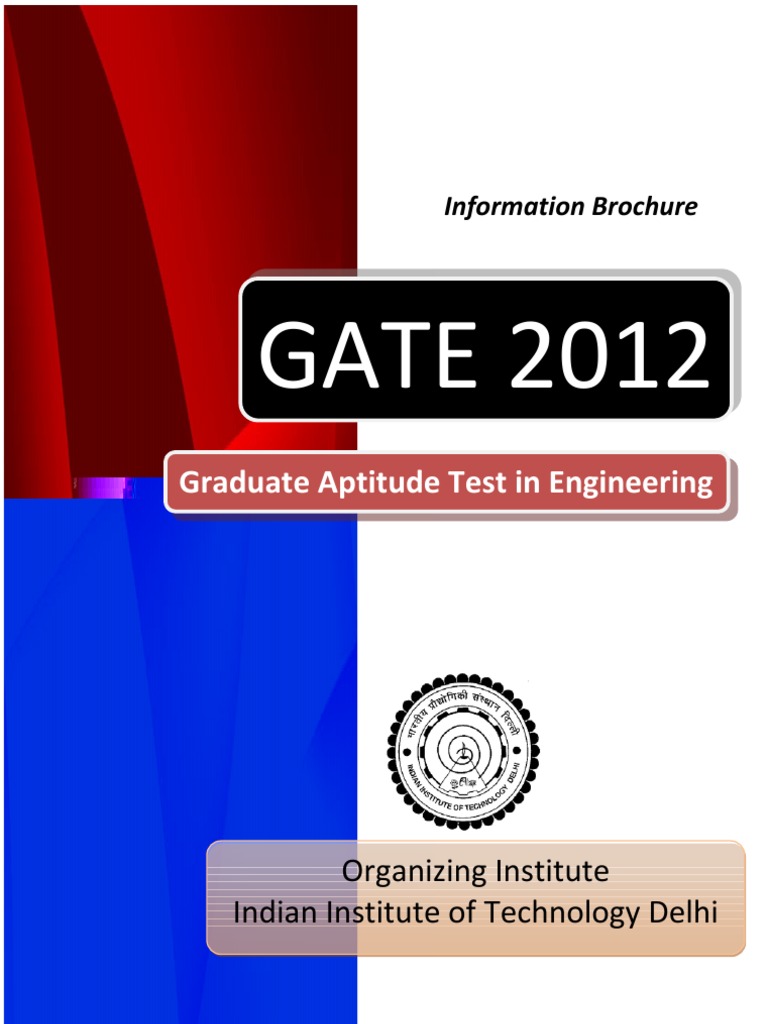 GATE 2012 Information Brochure | PDF | Academic Degree | Identity Document