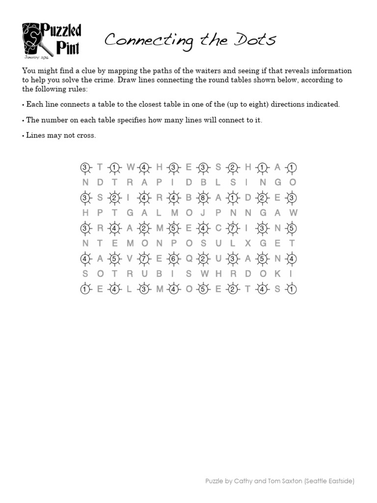 Connect the Dots Puzzle Solution | PDF