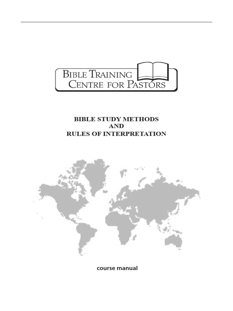 Bible Study Methods AND Rules of Interpretation: Course Manual | PDF ...